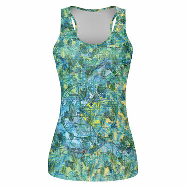 AOP Womens Tank Top The Anchorage to Talkeetna Blue Summer Women's Tank Top