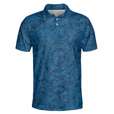 AOP Polo Shirt The Austin Blue Tropics Men's Polo Shirt