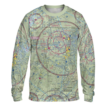 AOP Long Sleeve Tee The Bentonville Aviator VFR Long Sleeve Crewneck Tee Shirt