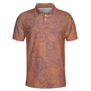 AOP Polo Shirt The Birmingham Orange and Blue Men's Sport Polo