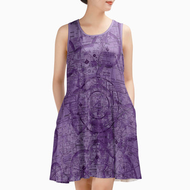 AOP Sleeveless Dress The Dayton Aviator VFR Purple Sundress