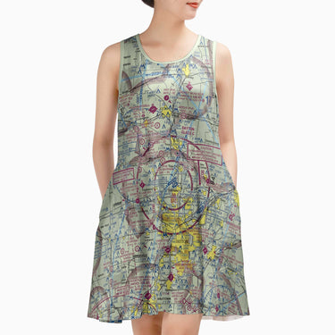 AOP Sleeveless Dress The Dayton Aviator VFR Sundress
