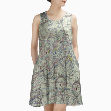 AOP Sleeveless Dress The Fort Novosel Aviator Sundress