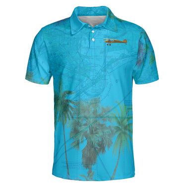 AOP Polo Shirt The Galveston Blue Sky with J3 Polo Shirt