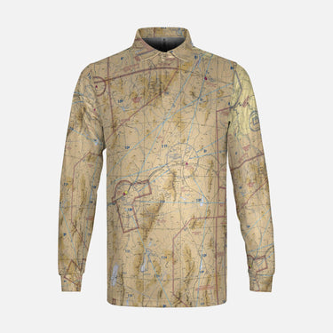 AOP Long Sleeve Polo Shirt The Jarbidge to Ruby Lake Long Sleeve Polo Shirt