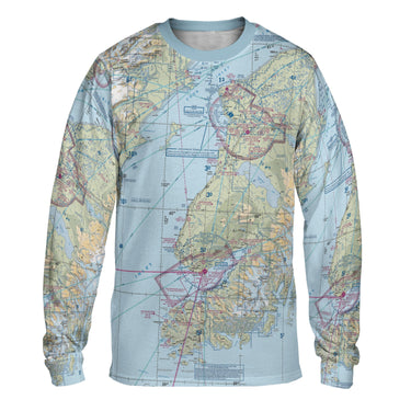 AOP Polo Shirt The Kenai VFR Long Sleeve Performance Crewneck Shirt