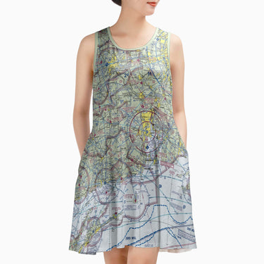 AOP Sleeveless Dress The Long Island and Block Island Sundress