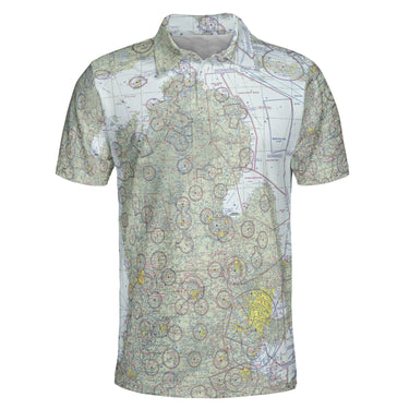 AOP Polo Shirt The Michigan Lower Peninsula VFR Aviator Polo