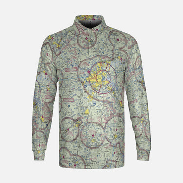 AOP Long Sleeve Polo Shirt The Nashville Aviator VFR Long Sleeve Polo Shirt