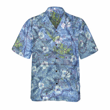 AOP Coconut Button Shirt The Norfolk Aviator Tropical Blue Coconut Button Camp Shirt