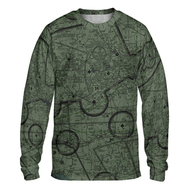 AOP Polo Shirt The OD Green Ft Rucker VFR Long Sleeve Crewneck Tee Shirt