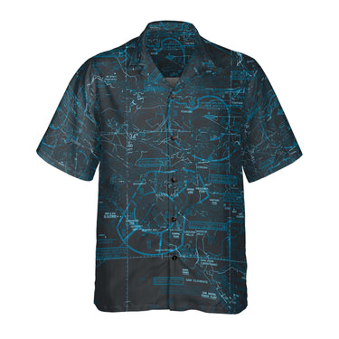AOP Coconut Button Shirt The Ontario International Deep Blue Night Vision Coconut Button Camp Shirt