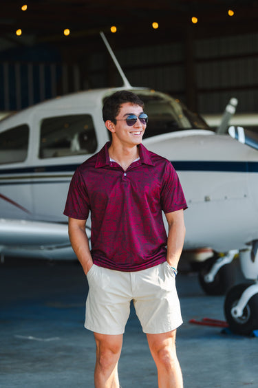 AOP Polo Shirt The Oshkosh VFR Burgundy Polo