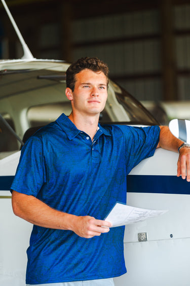 AOP Polo Shirt The Oshkosh VFR Navy Blue Polo