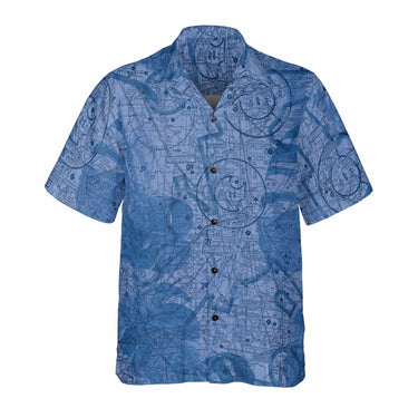 AOP Coconut Button Shirt The Sacramento Tropical Blues Coconut Button Camp Shirt