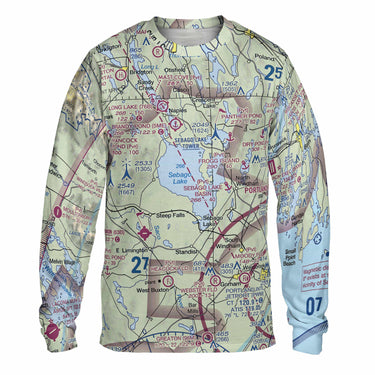 AOP T-Shirt The Sebago Lakes Long Sleeve Crewneck Tee Shirt