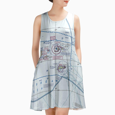 AOP Sleeveless Dress The US Virgin Islands Sundress