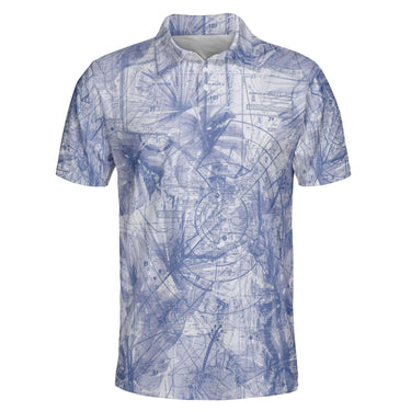 AOP Polo Shirt The Vegas Tropical Blues Polo Shirt