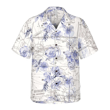 AOP Coconut Button Shirt The Amazing Bahamas Blue Floral Coconut Button Camp Shirt