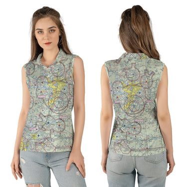 Women Polo Shirt The Austin VFR Aviator Women's Sleeveless Polo Shirt
