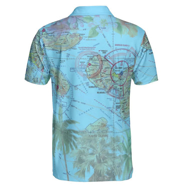 blue aviation theme polo shirt