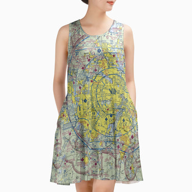 AOP Sleeveless Dress The Dallas Aviator VFR Sundress