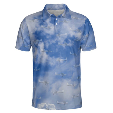 AOP Polo Shirt The Early Cessna 172 Cloudy Blue Sky Polo Shirt