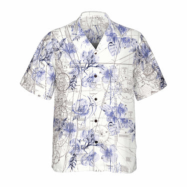 AOP Coconut Button Shirt The Florida to Bahamas Purple Blossoms Coconut Button Camp Shirt