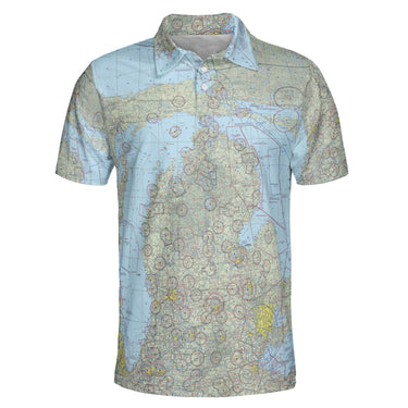AOP Polo Shirt The Great Lakes VFR Aviator Polo
