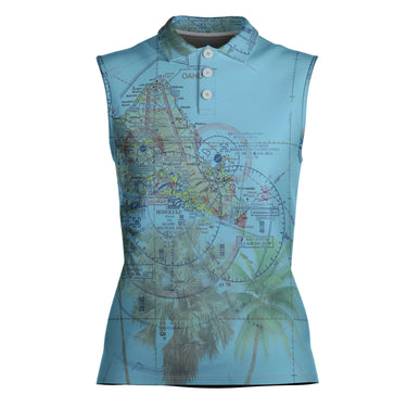 Women Polo Shirt The Hawaiian Blue Sky Women's Sleeveless Polo Shirt