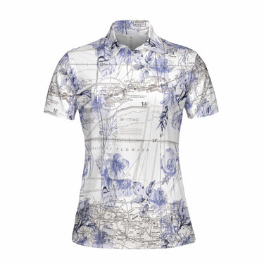 Women Polo Shirt The Key West Purple Blossoms Women's Polo Shirt