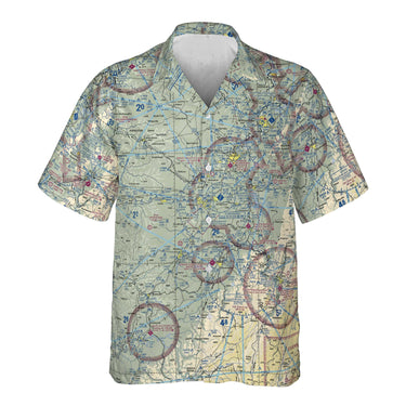 AOP Pocket Hawaiian Shirt The Morgantown Aviator VFR Pocket Camp Shirt