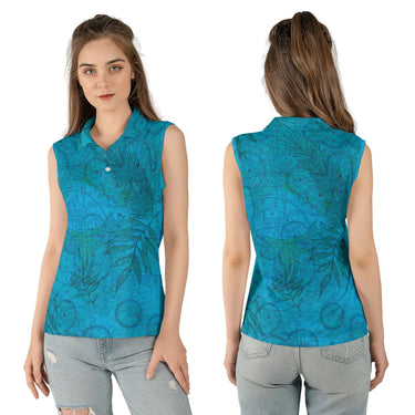Women Polo Shirt The New Orleans Blues Women's Sleeveless Polo Shirt