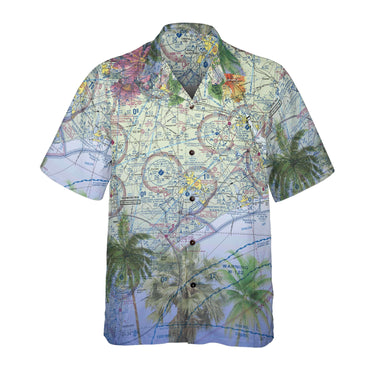 AOP Coconut Button Shirt The New River Tropical Palms Coconut Button Camp Shirt