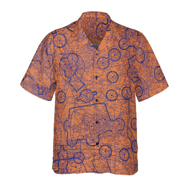 AOP Coconut Button Shirt The Orange and Blue Skies of Auburn VFR Coconut Button Camp Shirt