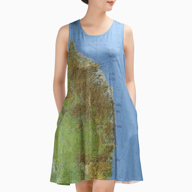 AOP Sleeveless Dress The South Vietnam Tactical Chart Sundress