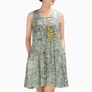 AOP Sleeveless Dress The Tulsa Flight Above Sundress