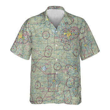 AOP Pocket Hawaiian Shirt The Wichita Aviator VFR Pocket Camp Shirt