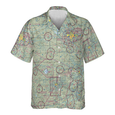 AOP Pocket Hawaiian Shirt The Wichita Aviator VFR Pocket Camp Shirt