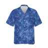 AOP Hawaiian Shirt Detroit Stealth Blue Floral Shirt