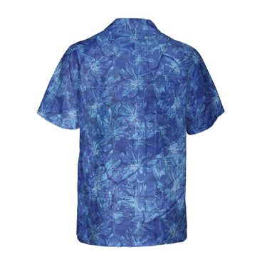 AOP Hawaiian Shirt Detroit Stealth Blue Floral Shirt