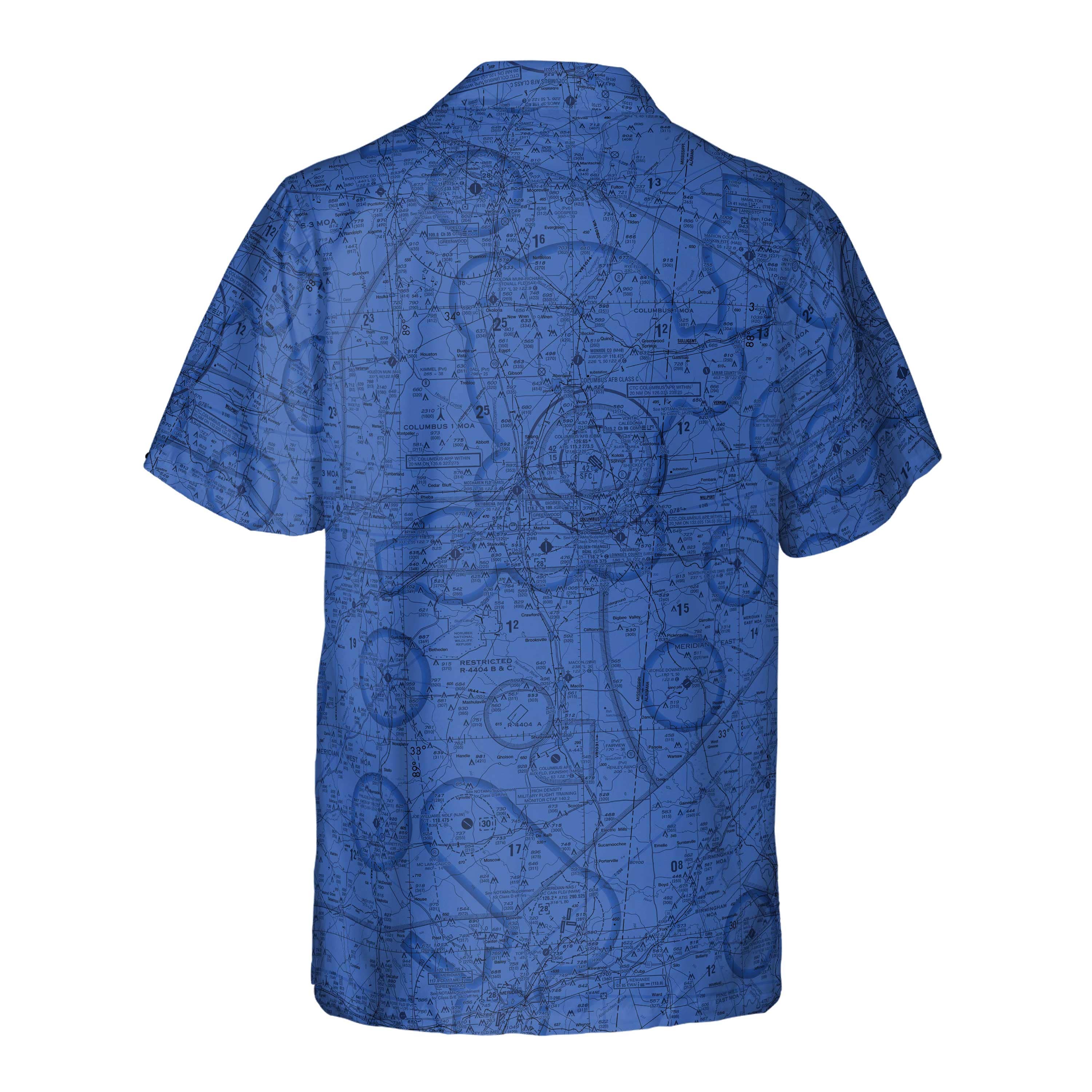 AOP Pocket Hawaiian Shirt The Columbus MS Blue Aviator Pocket Shirt