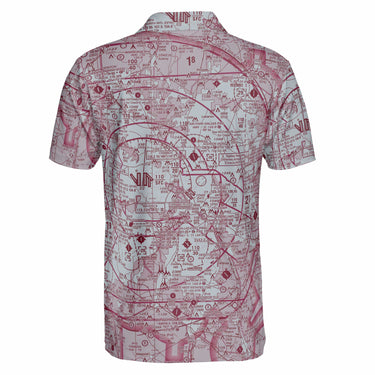 AOP Polo Shirt The DFW Maroon and Gray Aviator Polo