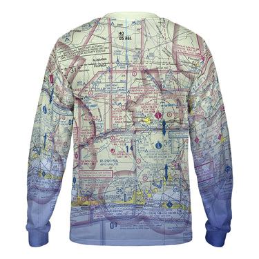 AOP Long Sleeve Tee The Emerald Coast Flight Above Long Sleeve Crewneck Tee Shirt