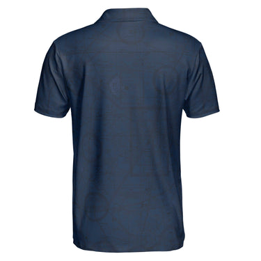 AOP Polo Shirt The Enid and Vance AFB Navy Blue Polo Shirt