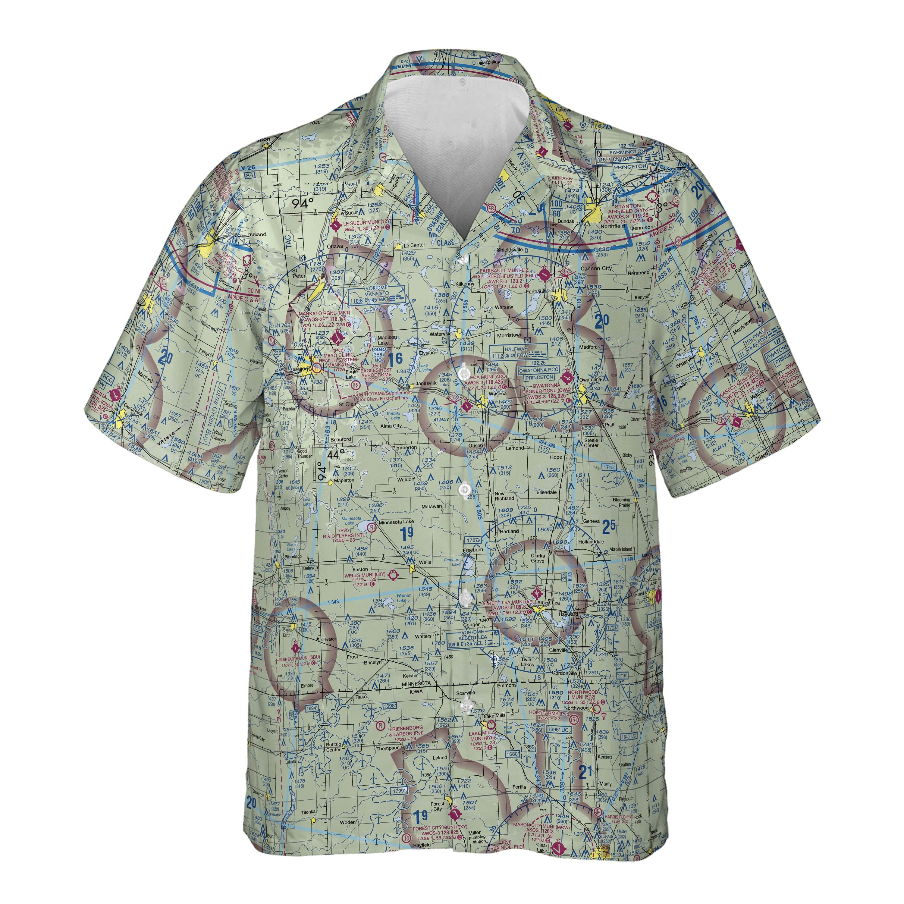 AOP Pocket Hawaiian Shirt The Faribault Aviator VFR Pocket Camp Shirt