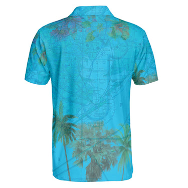 AOP Polo Shirt The Galveston Blue Sky with J3 Polo Shirt