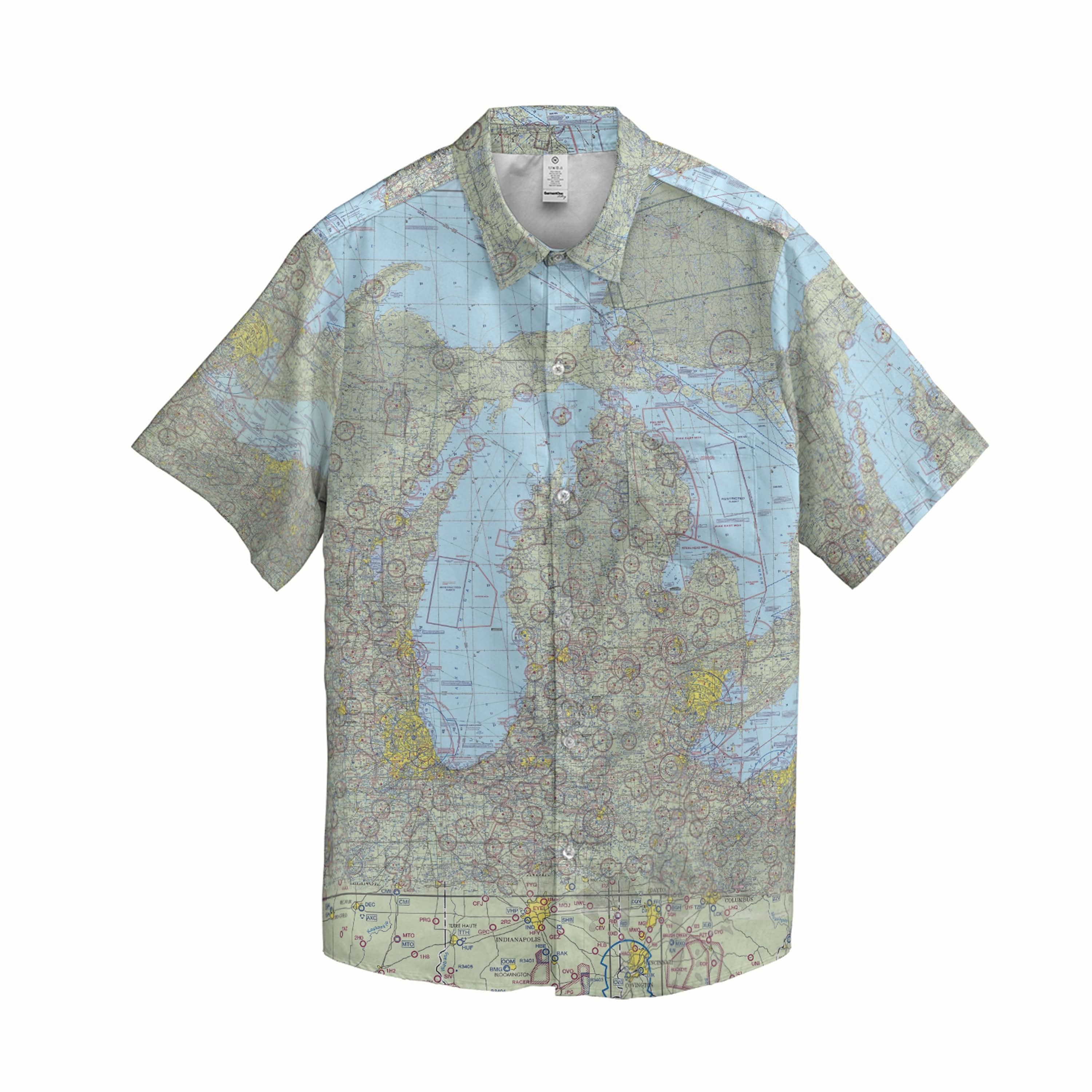 AOP Shoulder Patch Pocket Shirt The Great Lakes VFR Pocket Pilot Shirt