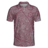 AOP Polo Shirt The Houston Bravo Maroon and Gray Mens Polo