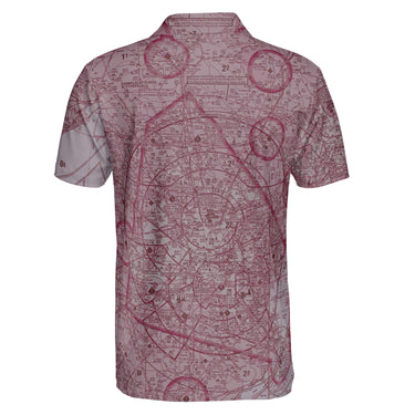 AOP Polo Shirt The Houston Bravo Maroon and Gray Mens Polo